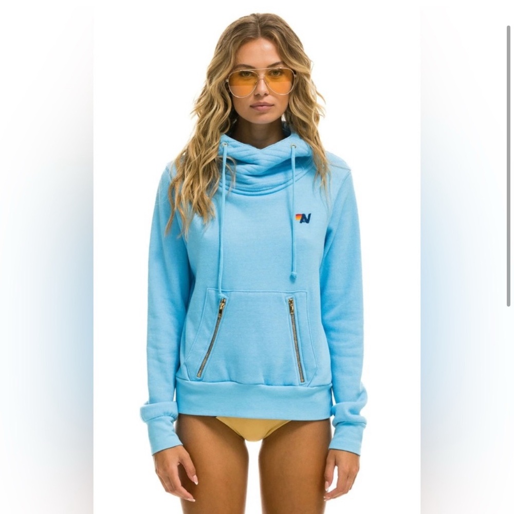 AVIATOR NATION NINJA WOMEN'S HOODIE BLUE SIZE M